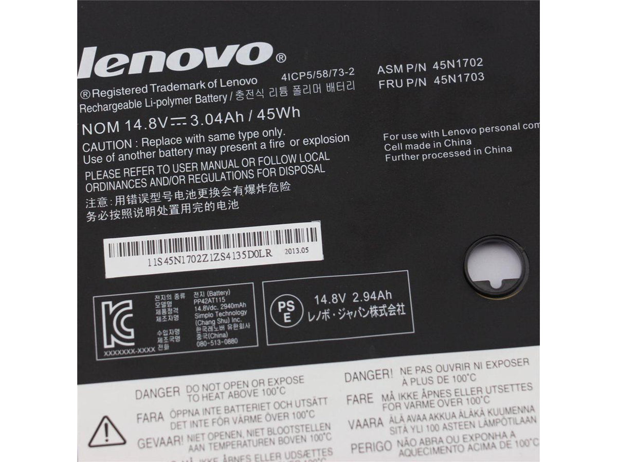 Laptop Battery 45N1701 45N1702 For Lenovo ThinkPad X1c X1 Carbon Gen 2 ...
