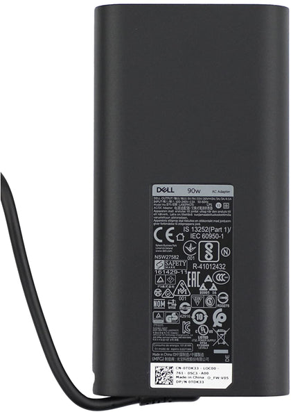 Dell 90W USB-C Type-C Original Power Adapter or Charger for Dell Latitude 5280, 5480, 5580, 7280, 7480, 7390, 7380, XPS 12, 13, 15
