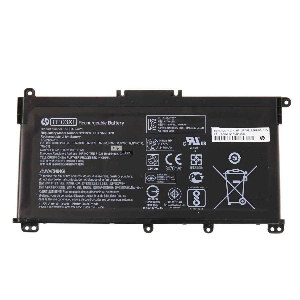 Original HP TF03XL,Pavilion X360 14-CD, Pavilion HSTNN-IB7Y 14-bf1xx Laptop Battery