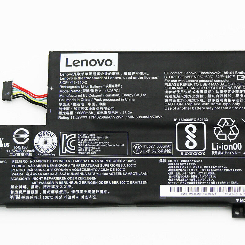 L16M6PC1 L16C6PC1 Laptop Battery for Yoga 720-15Ikb Series