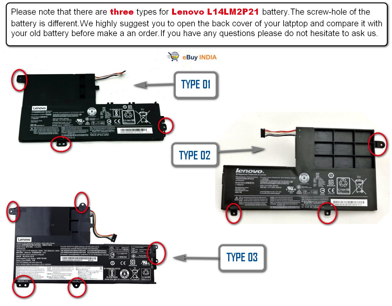 Genuine L14L2P21 L14M2P21 Battery for Lenovo IdeaPad S41-70 S41-75 300s yoga 500