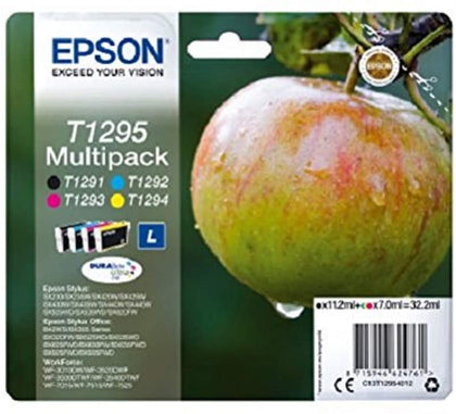 Epson Durabrite T1295 Apple Ink Cartridges, Multipack, Genuine