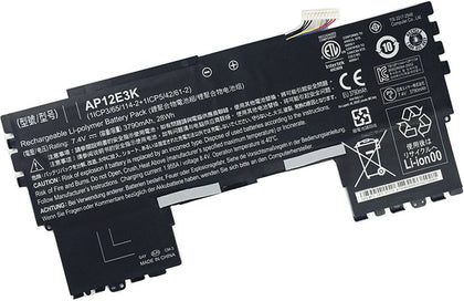 New AP12E3K Battery Compatible with ACER Aspire S7 191 Ultrabook 11-inch 11CP5/42/61-2 Laptop