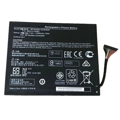 Acer 0B23-011N0RV, OB23-011NORV 7.6V 9260mAh replacement battery