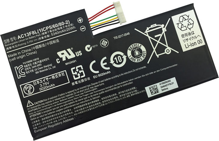 3.75V 4960mAh (18.6Wh) AC13F3L battery for Acer A1-810, W4-820P, W4-820