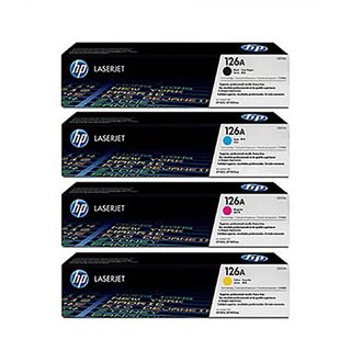 HP 126A Color CP1020 CP1025NW Toner E310A CE311A CE312A CE313A Cartridges Combo - 4 Pack (BCMY) Multi Color Toner (Black, Magenta, Yellow, Cyan)