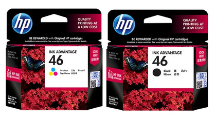 HP 46 Combo Inkjet Print Cartridges (Black/Tri-color)