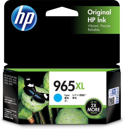HP 965XL Cyan Ink Cartridge.
