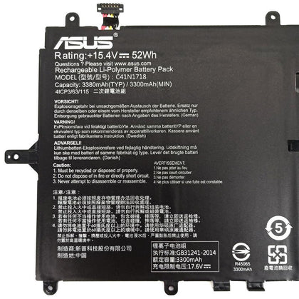 15.4V 3300mAh (52Wh) C41N1718 Original Laptop Battery For ASUS  NovaGo TP370QL, TP370QL, TP370