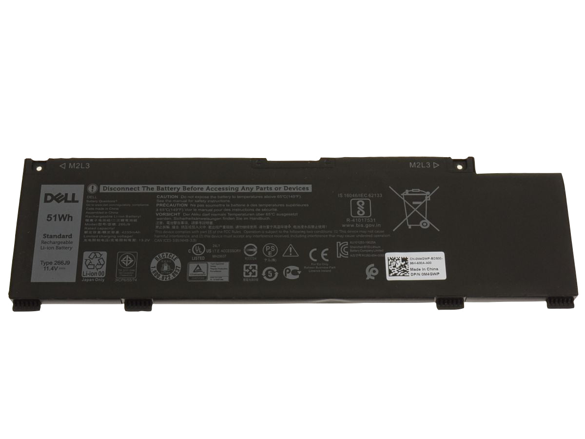 11.4V 4255mAh(51Wh) 266J9, P89F00 original laptop battery for Dell N2NLL, Inspiron 14 5490-6C55V