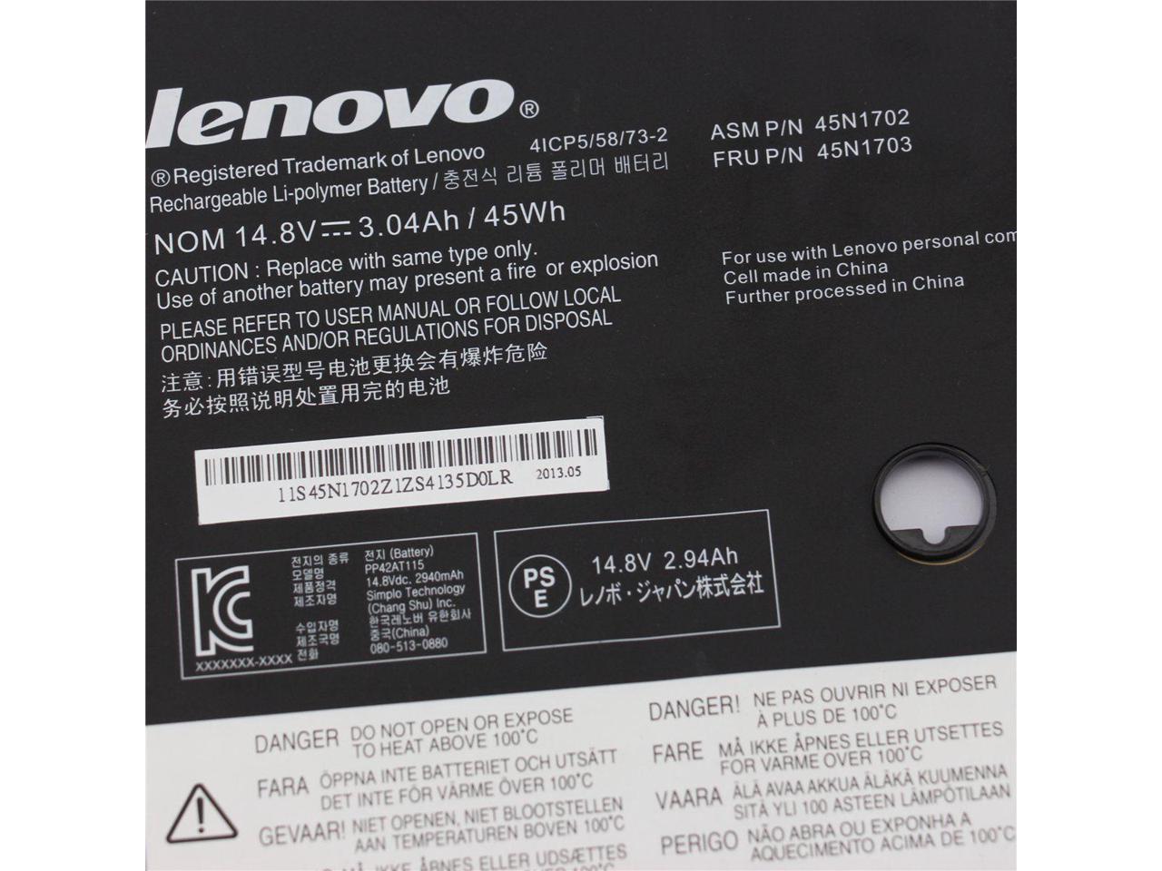 Laptop Battery 45N1700 45N1701 45N1702 compatible with Lenovo ThinkPad X1c X1 Carbon Gen 2 20A7 SB10F46441 20BTA01UCD