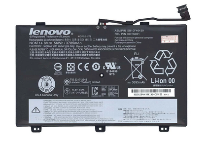 Original Lenovo FRU P/N 00HW001 ASM P/N SB10F46439 4ICP7/52/76 Lenovo ThinkPad S3 Yoga 14 ThinkPad S5 Laptop battery