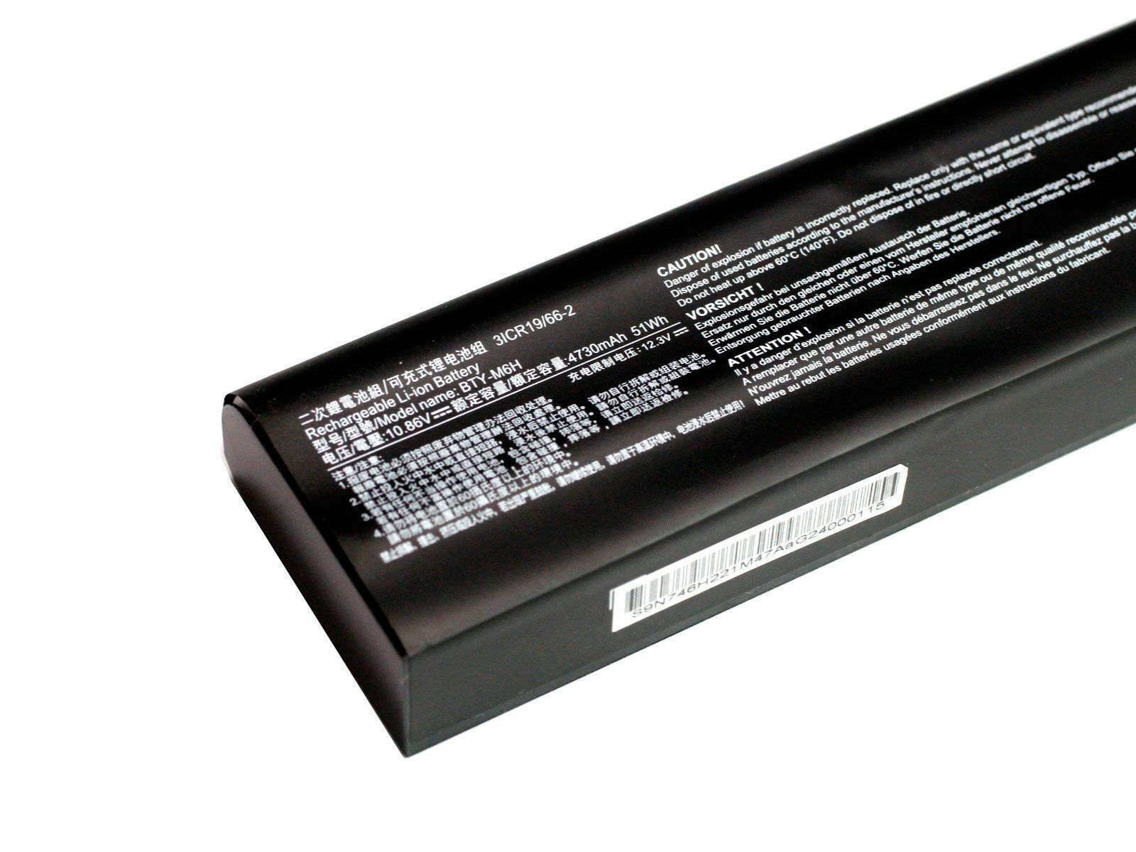 Original BTY-M6H Laptop Battery compatible with MSI GE62 GE72 series GL62 6QF 6QD 6QD-001XCN Laptop Tablet 10.8V