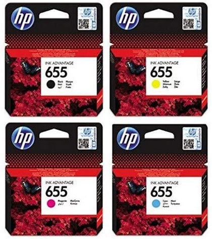 HP 655 Ink Cartridges Set - Black, Cyan, Magenta and Yellow