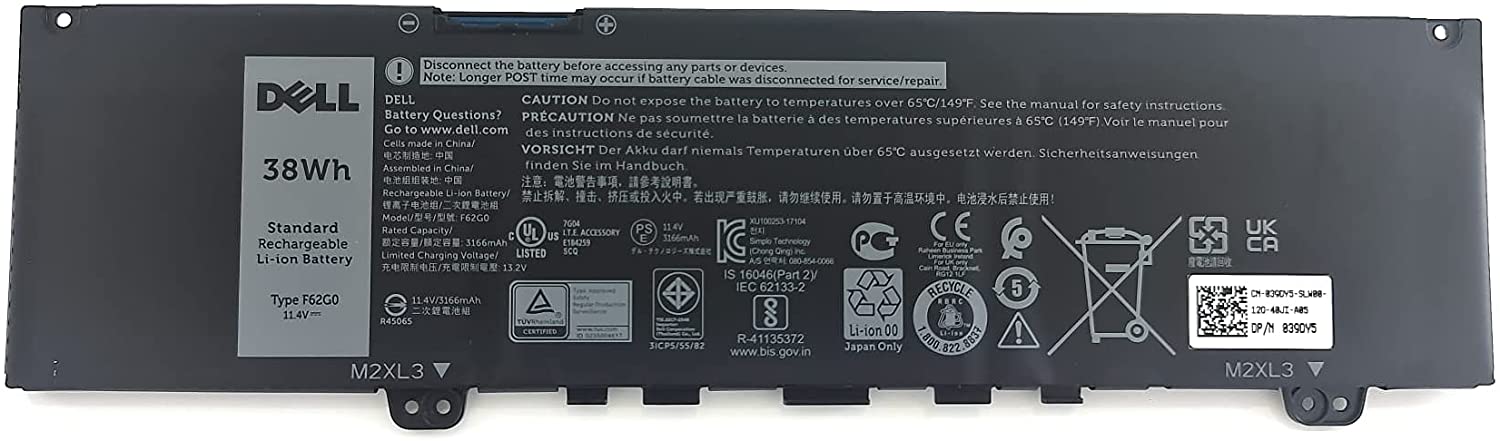 Dell F62G0  38Wh Laptop Battery
