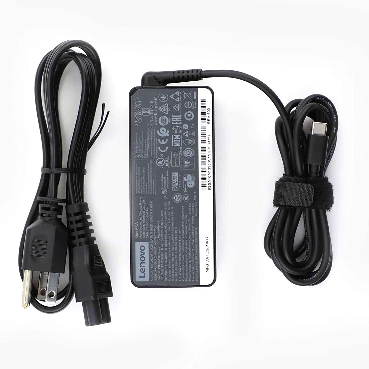 Original 20V 65W USB Type C Ac Power Adapter Charger for Lenovo  Thinkpad X1 Carbon Yoga X270 X280 T580 P51s P52s E480 E470 Laptop