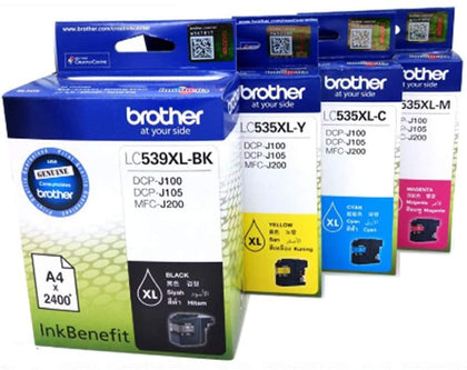 LC539XLBK LC535XL Compatible Ink Cartridge , Brother Ink Set For Dcp J100 J105 Mfc J200 Printers