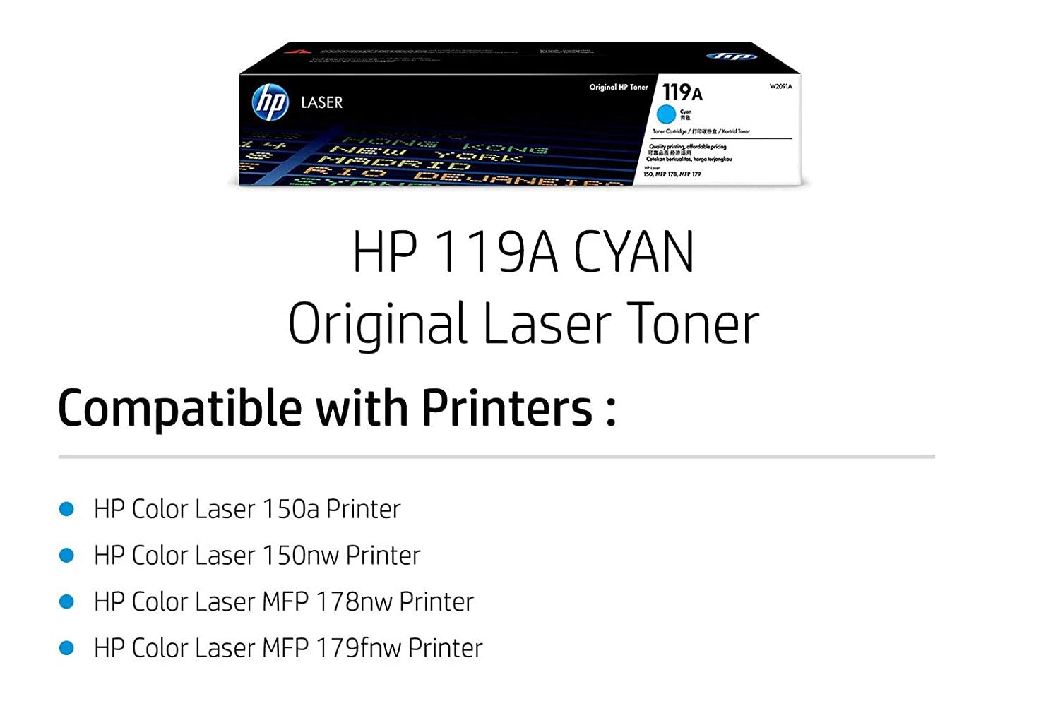 HP 119A Cyan Original Laser Toner Cartridge