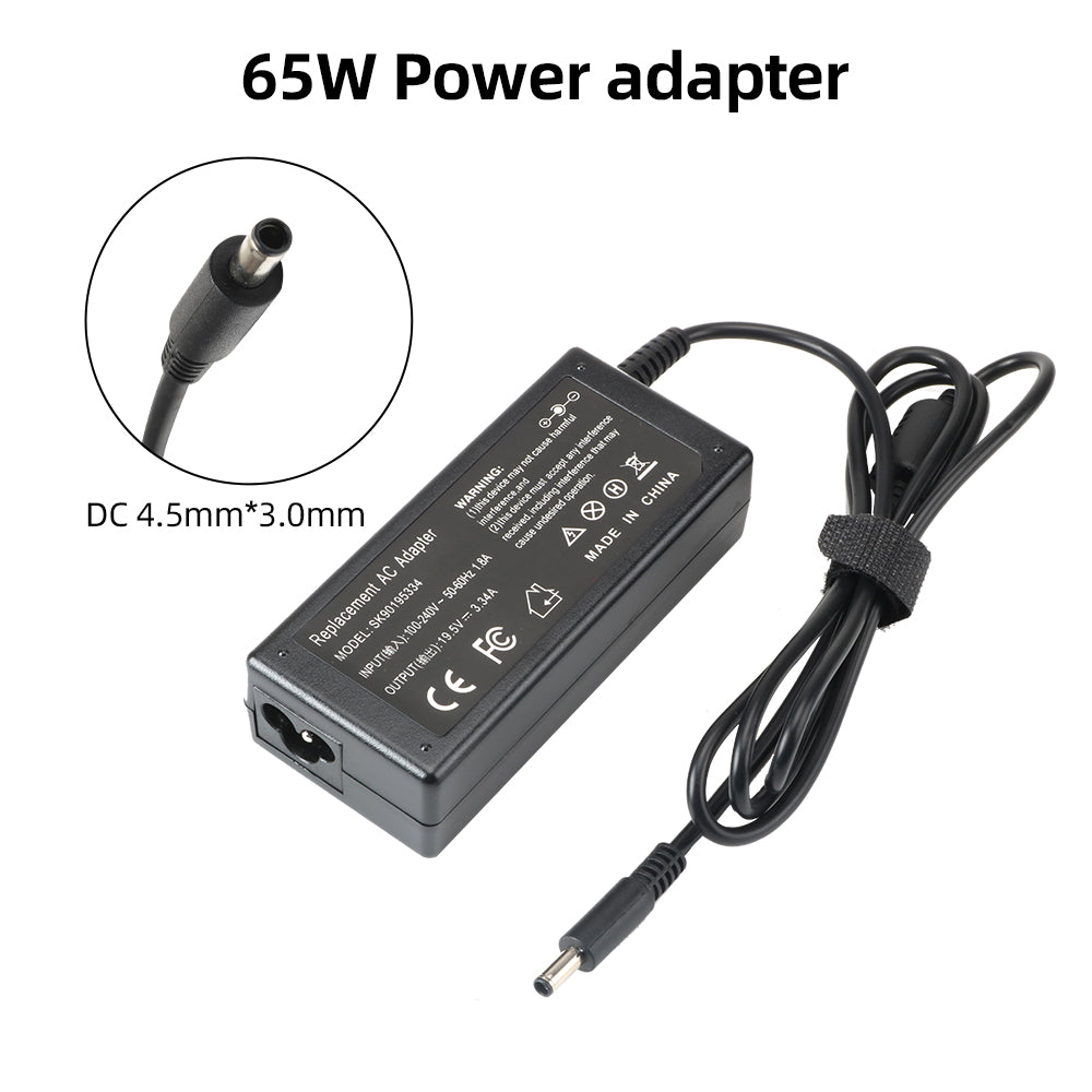 Replacement Laptop Adapter 65W 19.5V 3.34A (4.5 x 3.0 mm pin) for Dell Inspiron 11 3000 3147, 3148, 13 7347, 7352