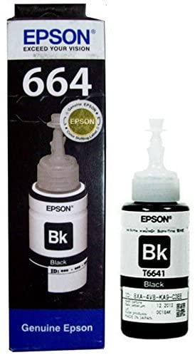 Epson T6641 EcoTank Black Color Ink Bottle 70ml Original Refill Ink