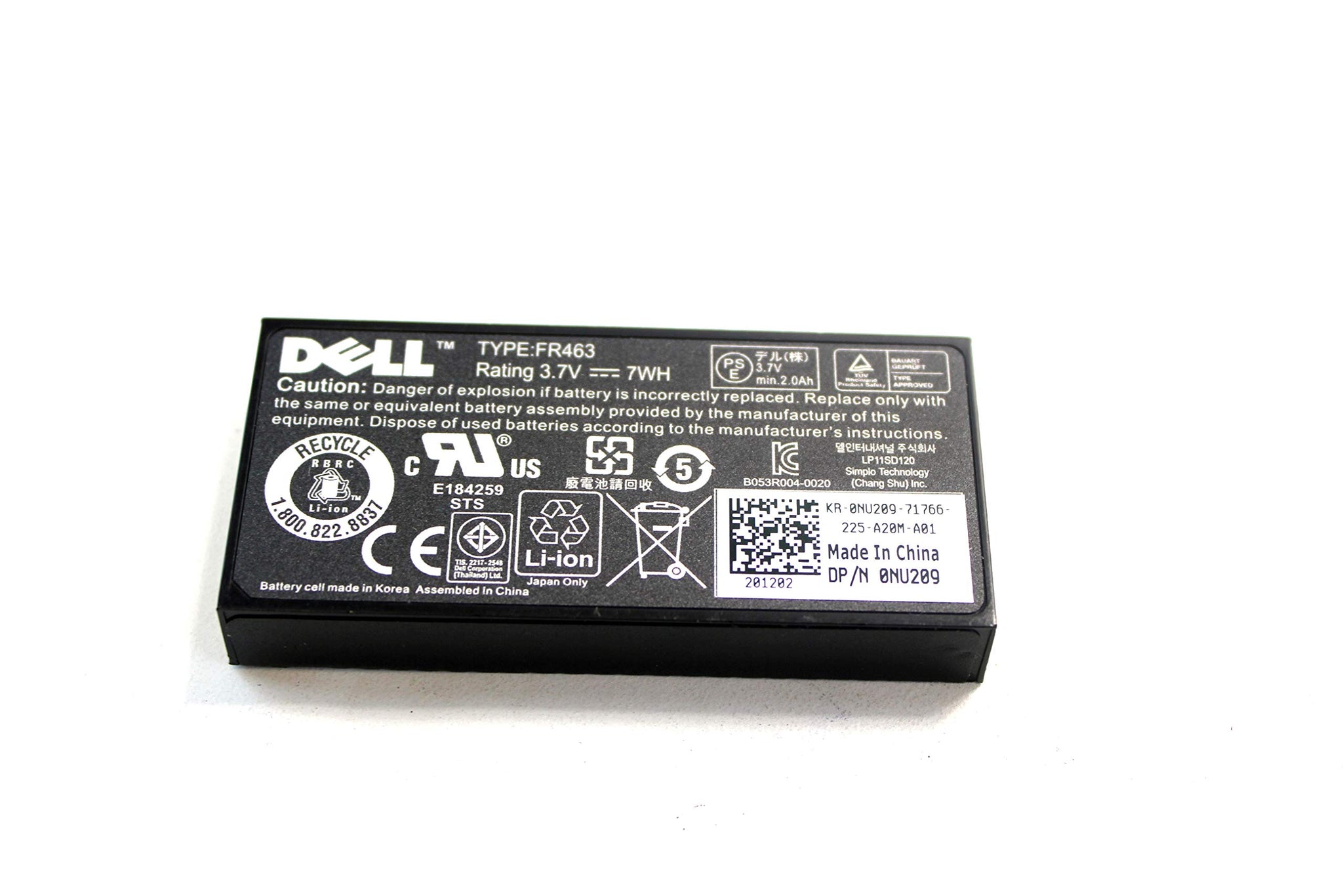 Original FR463 U8735 Laptop Battery For P9110 PERC51 PERC5I Perc 6i RAID, PowerEdge 2900, Poweredge 6850