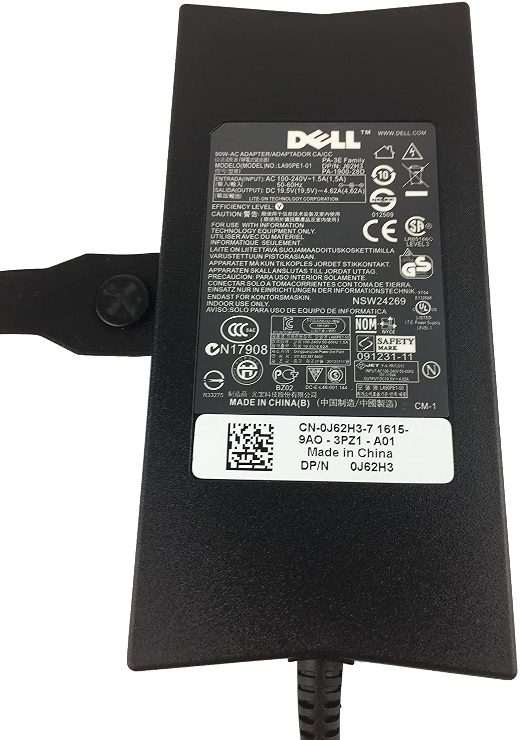 65W AC Adapter / Battery Charger For Dell Laptops - 19.5V 3.34A - Replaces TR82J, 331-0536