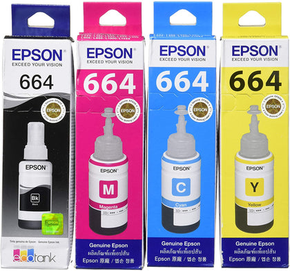EPSON Original Refill Ink Set (T6641 T6642 T6643 T6644) for L100 L110 L120 L200 L210 L300 L350 L355 L550 L555