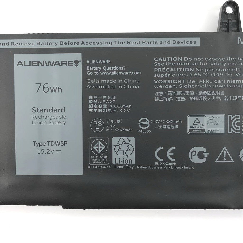 Dell TDW5P Original laptop battery For Dell Alienware 13, 13 R3