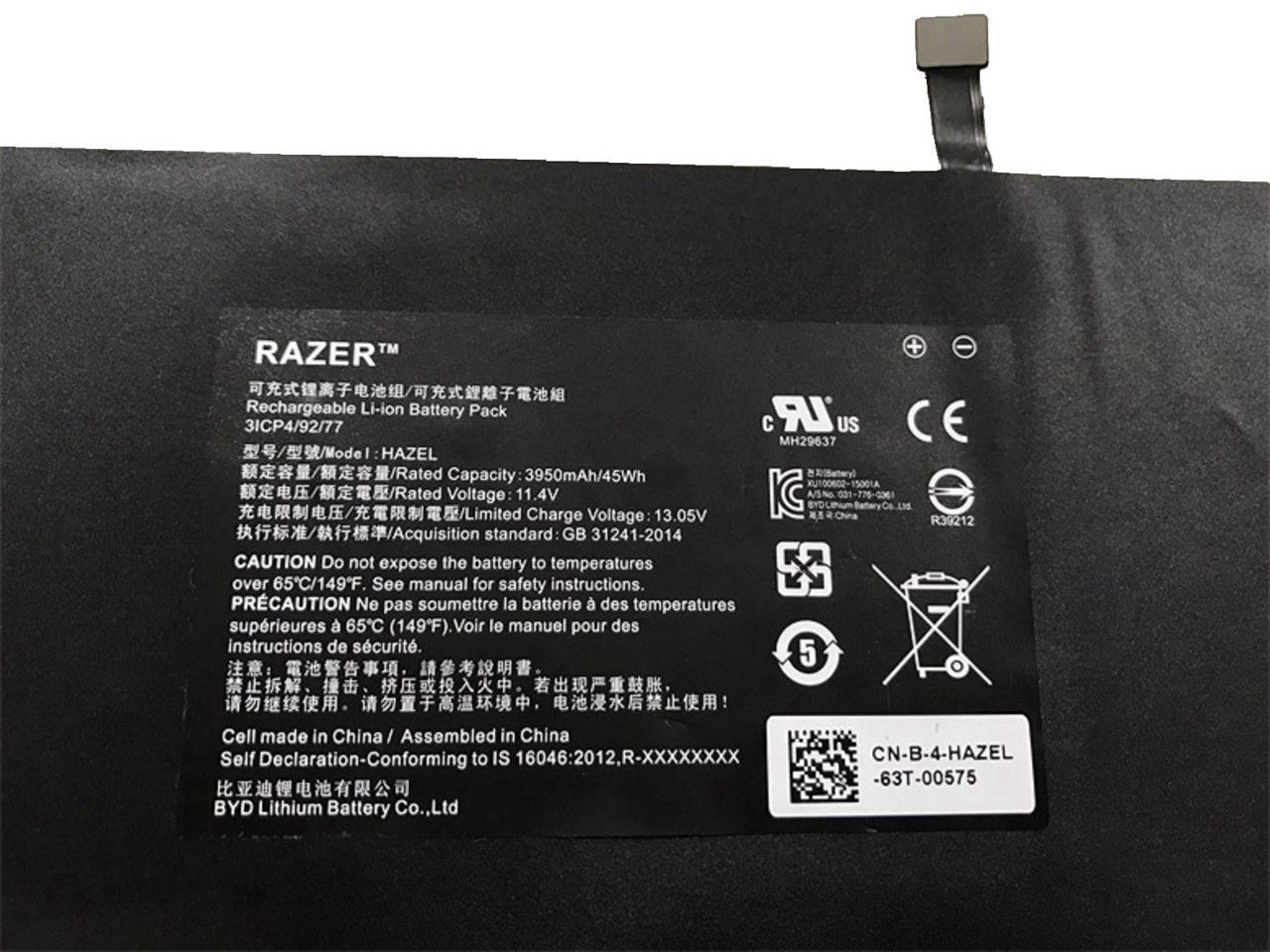 Original 11.4V 45Wh RC30-0196 Battery For Razer Blade Stealth 2016 v2 i7-7500U