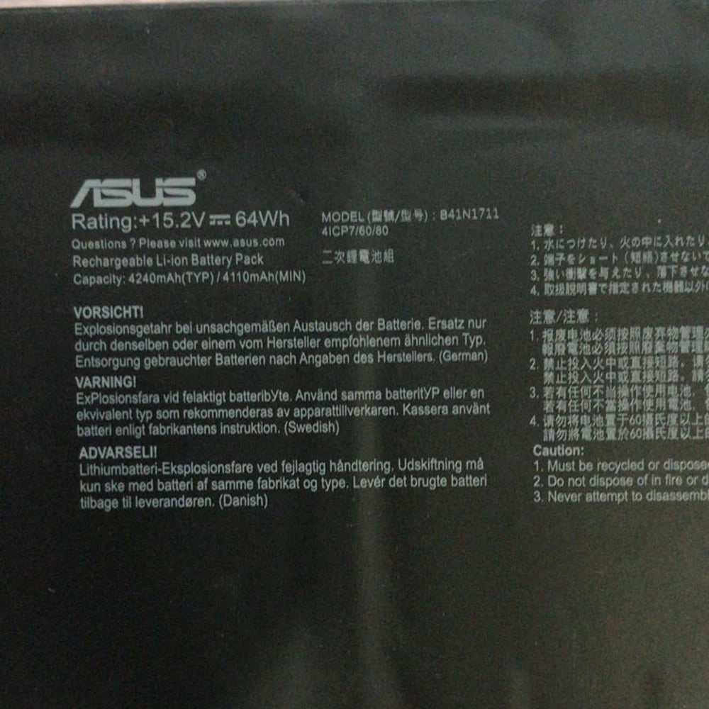Original B41N1711 Laptop Battery for Asus ROG GL503VD GL703VD FX503VM FX63VD