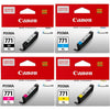 Canon 771 XL B/C/Y/M Ink Cartridge for Canon PIXMA MG5770 MG7770 TS5070 TS8070 Printers 4 Color Set