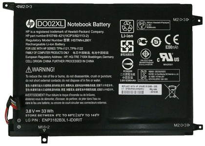 Original DO02XL Laptop Battery for HP Pavilion X2 10-N054SA, 10-N113DX, 10-N121TU 10-N122TU HSTNN-LB6Y TPN-I121 810985-005