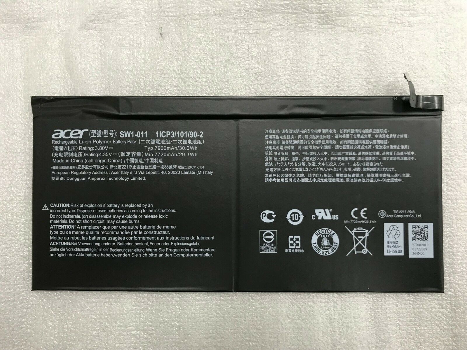Original SW1-011, 1ICP3/101/90-2 Laptop Battery compatible with Acer Aspire One 10 S1003  Aspire One 10 S1003-11FX