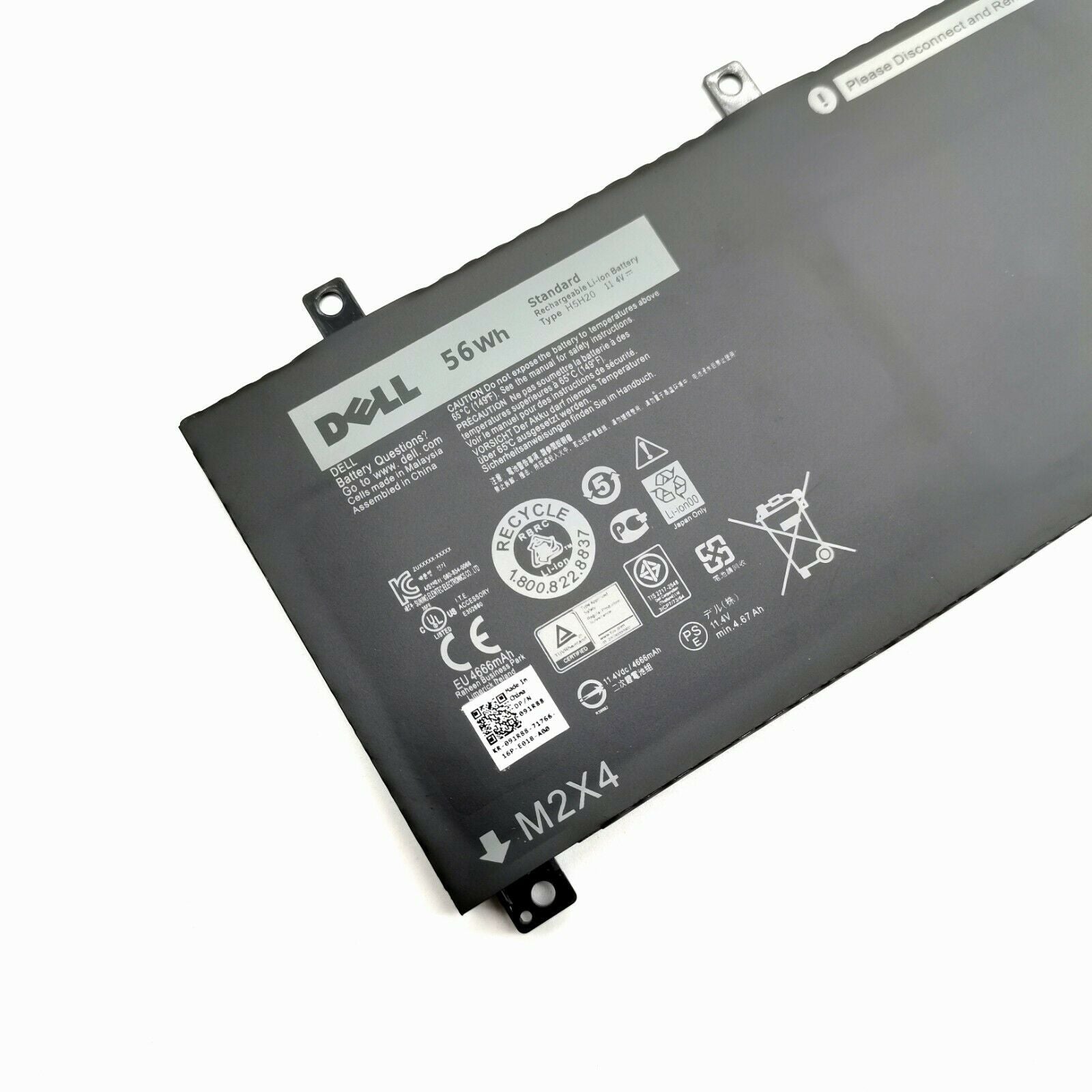 56Wh Original H5H20 Laptop Battery compatible with Dell XPS 15 9560