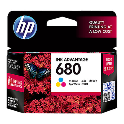 Genuine HP 680 F6V26AA Original Ink Advantage Cartridge, Tri-color