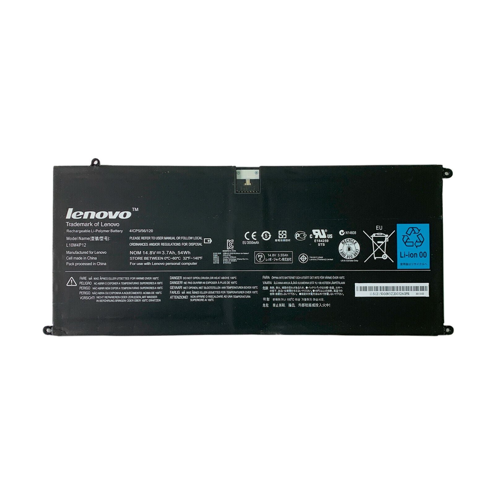 14.8V 54Wh 3700mAh Original L10M4P12 Laptop Battery compatible with Lenovo IdeaPad Yoga 13 U300 U300s Series 4ICP5/56/120