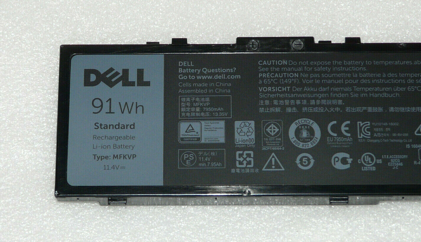 Original Dell MFKVP 91Wh Laptop battery for Dell Precision 15 (7510) / 17 (7710)
