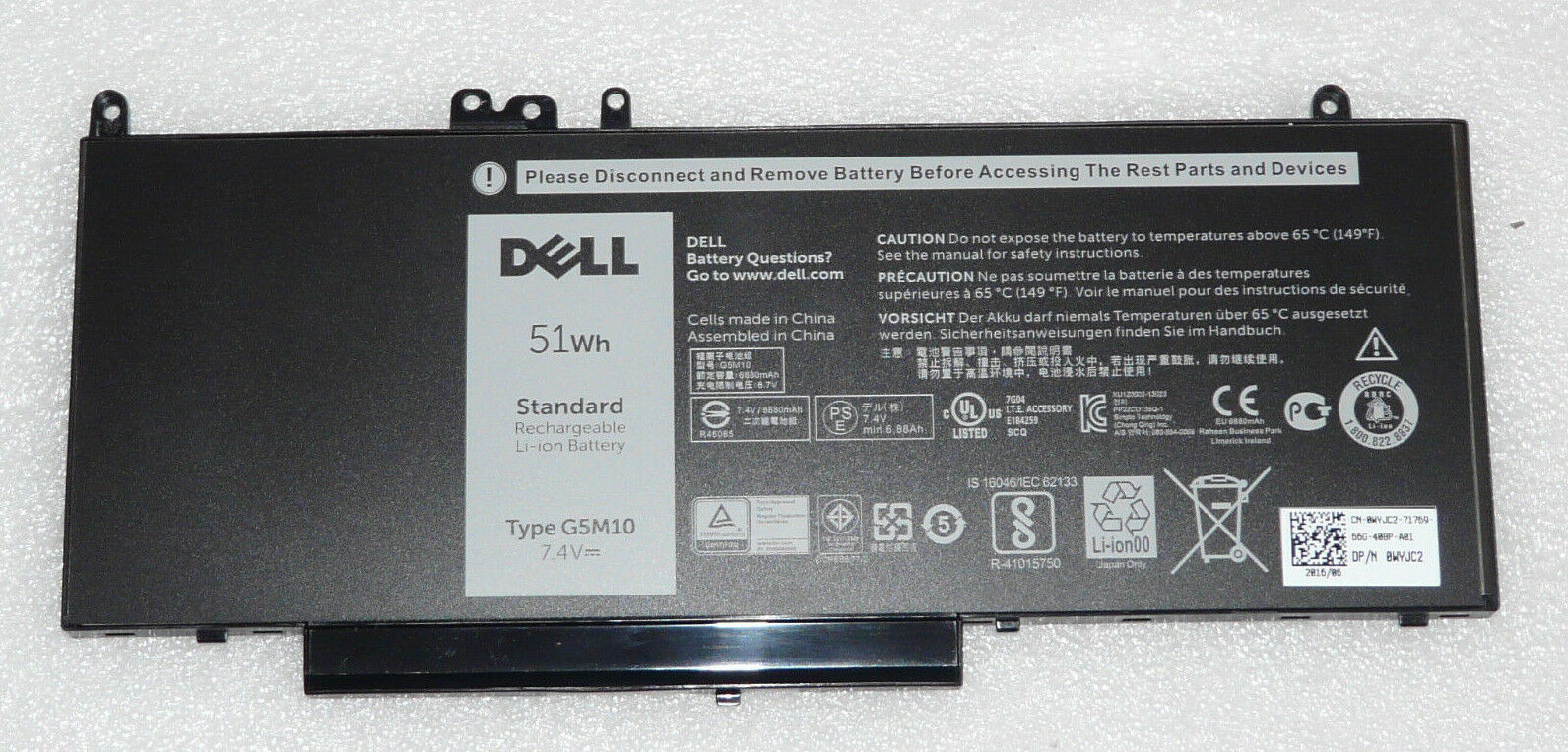 Dell Latitude 3550 E3450 E3550 E5550 Series Battery