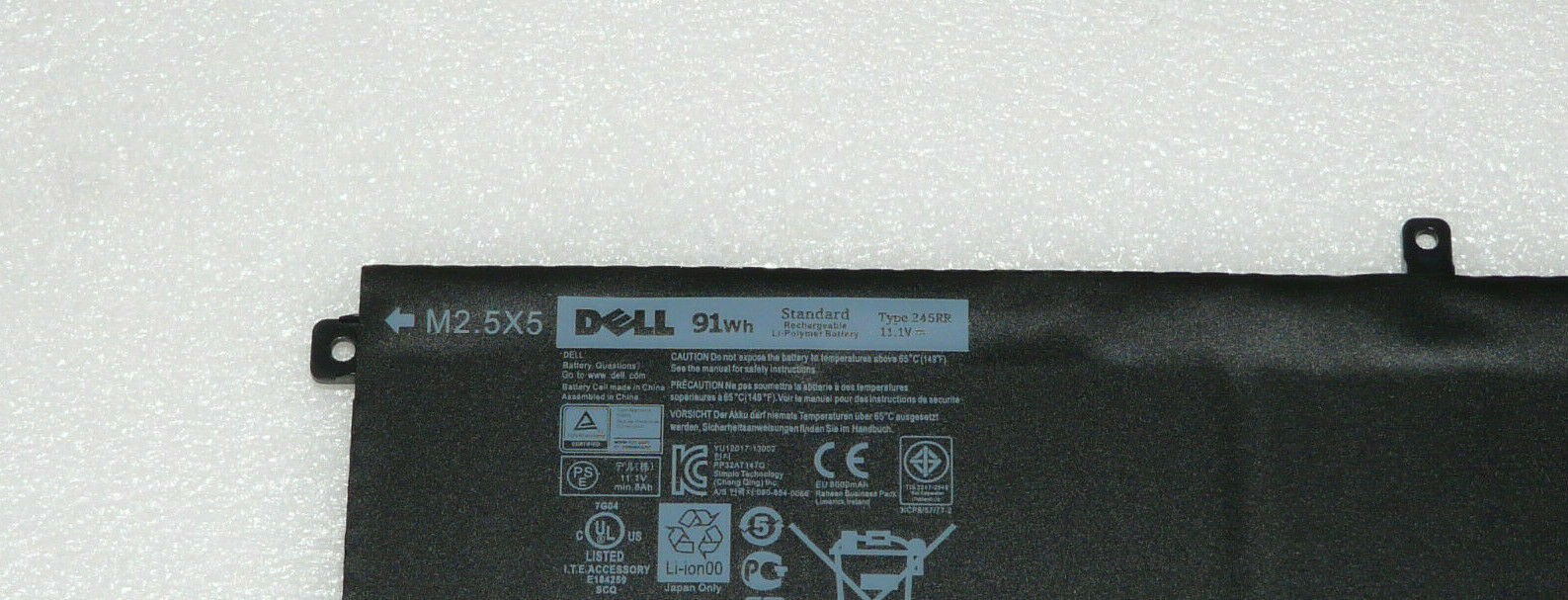 Original 245RR Dell XPS 15 9530 M3800 series T0TRM H76MV 7D1WJ 11.1V 91wh Laptop Battery
