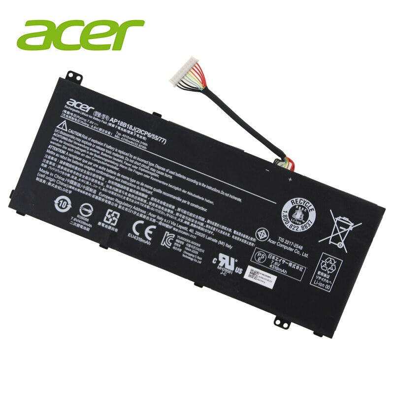 7.6V 4515mAh (34.31Wh) Original laptop battery for Acer AP18B18J