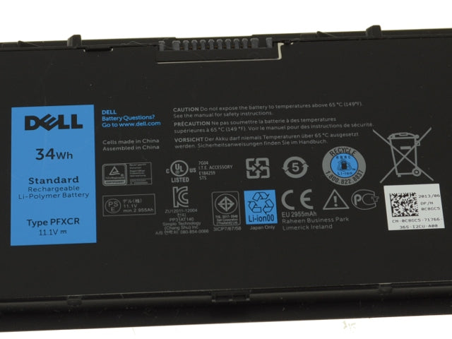 11.1V 34Wh PFXCR Notebook Battery for Dell Latitude E7440 T19VW 451-BBFY 451-BBFT 34GKR Ultrbook