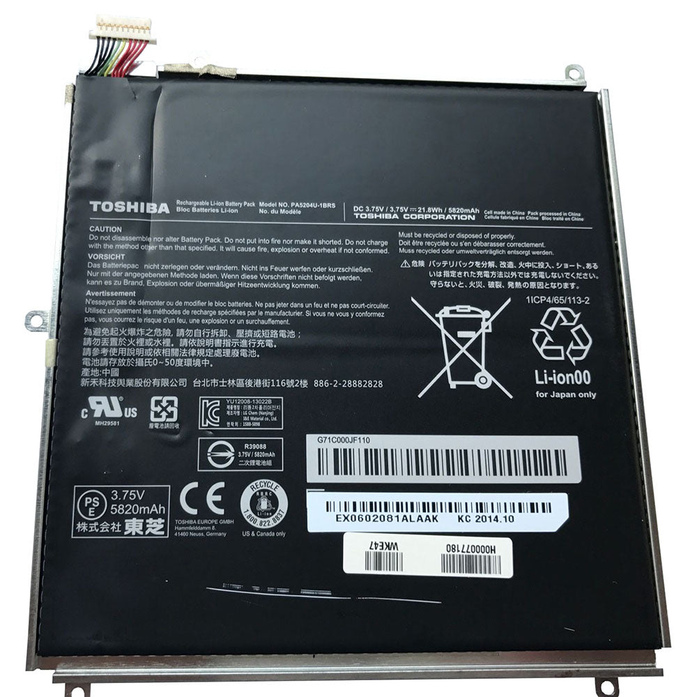3.75V 21.8Wh PA5204U-1BRS Original laptop battery for Toshiba Encore 2, Encore 2 WT10-A32, WT10-A-102, Encore 2 WT-10PE-A, W10-A