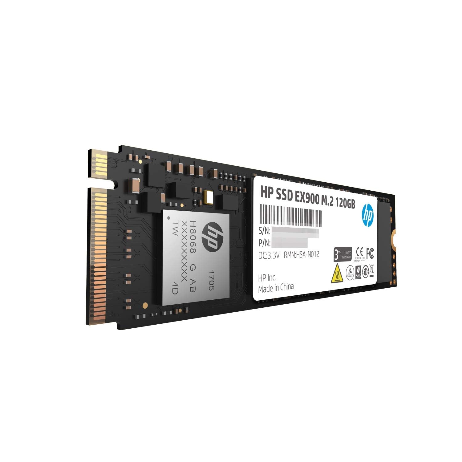 HP SSD EX900 M.2 120GB PCIe 3.0 x4 NVMe 3D TLC NAND Internal Solid State Drive (2YY42AA)