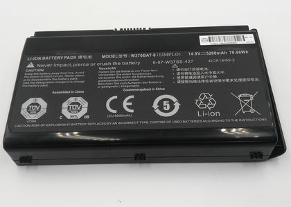 W370BAT-8 Laptop Battery compatible with Clevo W350ET W350ETQ W37ET Sager NP6350 NP6370 Schenker Xmg A522 A722 6-87-W370S-4271