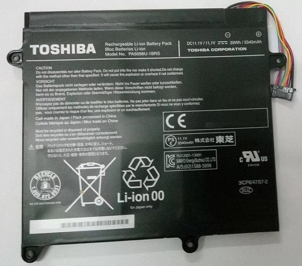 Original 39Wh Toshiba PA5098U-1BRS Laptop Battery For  Portege Z10T-A1102l  WT310-106 Portege Z10T-A203