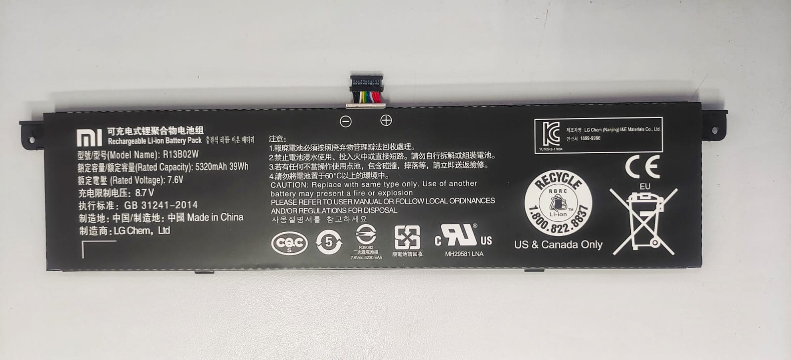 Original R13B02W R13B01W Laptop Battery compatible with Xiaomi Mi Air 13.3