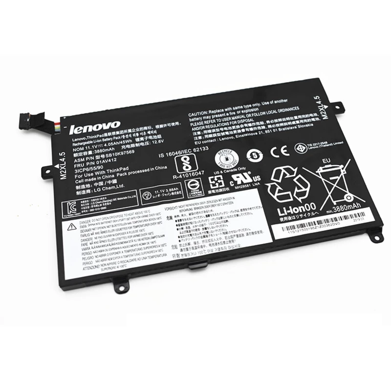 Genuine 01AV411 / 01AV412 Laptop Battery For Lenovo ThinkPad E470, E470C, E475 – 45Wh