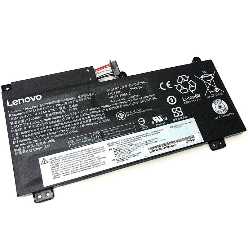 11.4V(47Wh) 00HW041, SB10J78989 original laptop battery for Lenovo Thinkpad E560P, ThinkPad S5