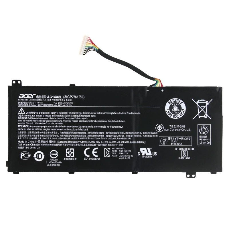 Original Laptop battery For Acer Aspire VN7-571 VN7-571G VN7-591 VN7-591G VN7-791G KT.0030G.001 11.4V 4605mAh AC14A8L