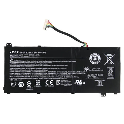 Original Laptop battery For Acer Aspire VN7-571 VN7-571G VN7-591 VN7-591G VN7-791G KT.0030G.001 11.4V 4605mAh AC14A8L